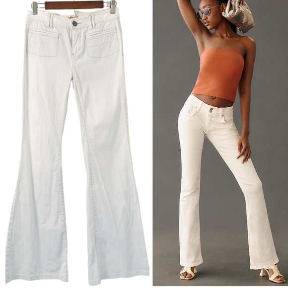Free People Denim - FREE PEOPLE Flare Bell Leg Jeans in White Size 28